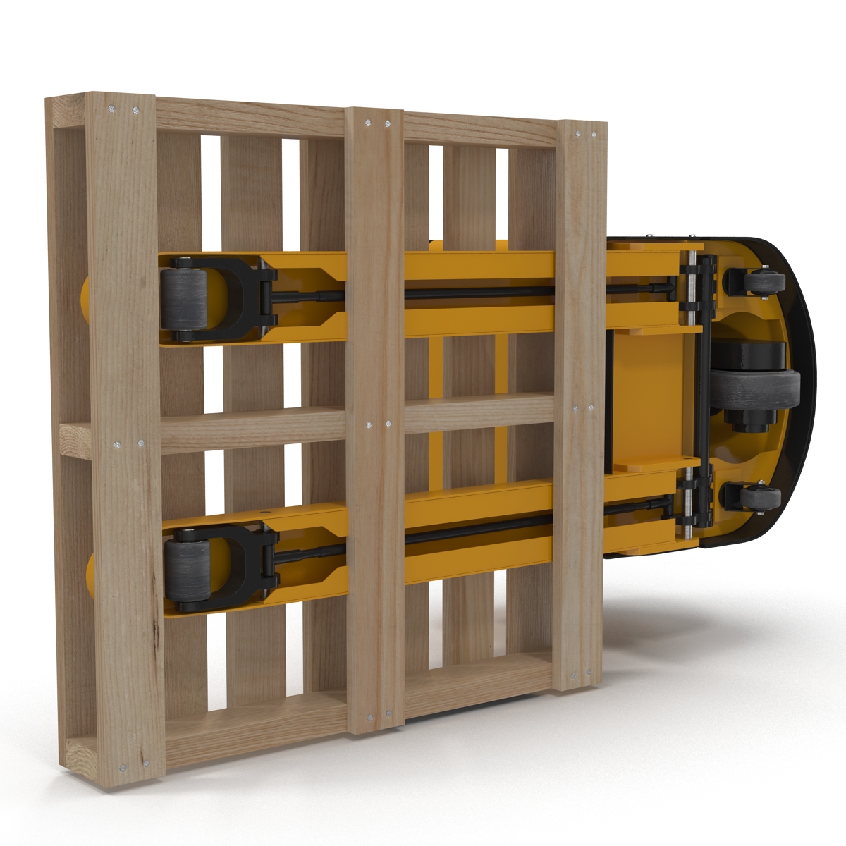 Powered Pallet Jack and Wooden Pallet 3D