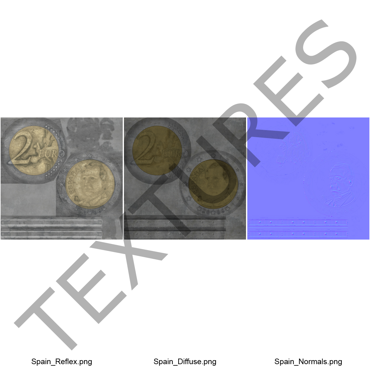 2 Euro Coin Spain 3D