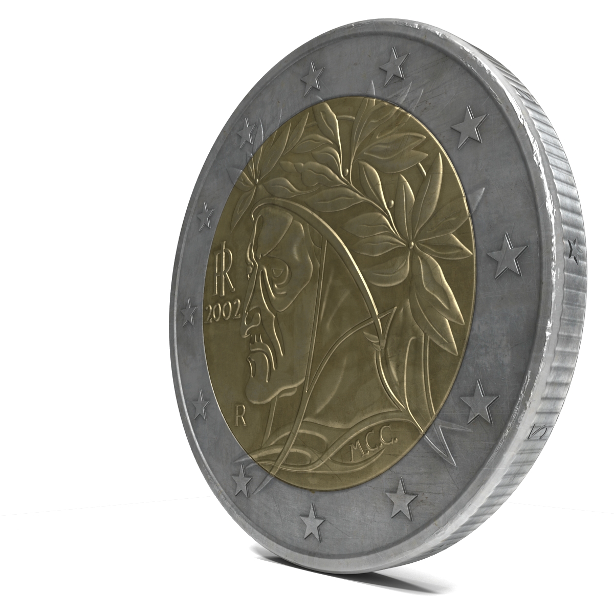 2 Euro Coin Italy 3D