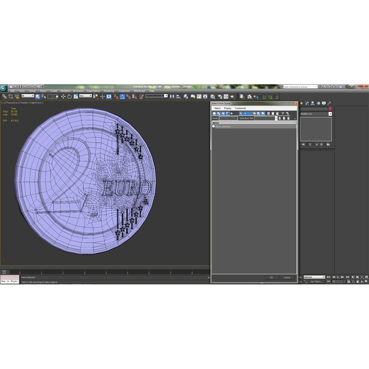 2 Euro Coin Germany 3D model