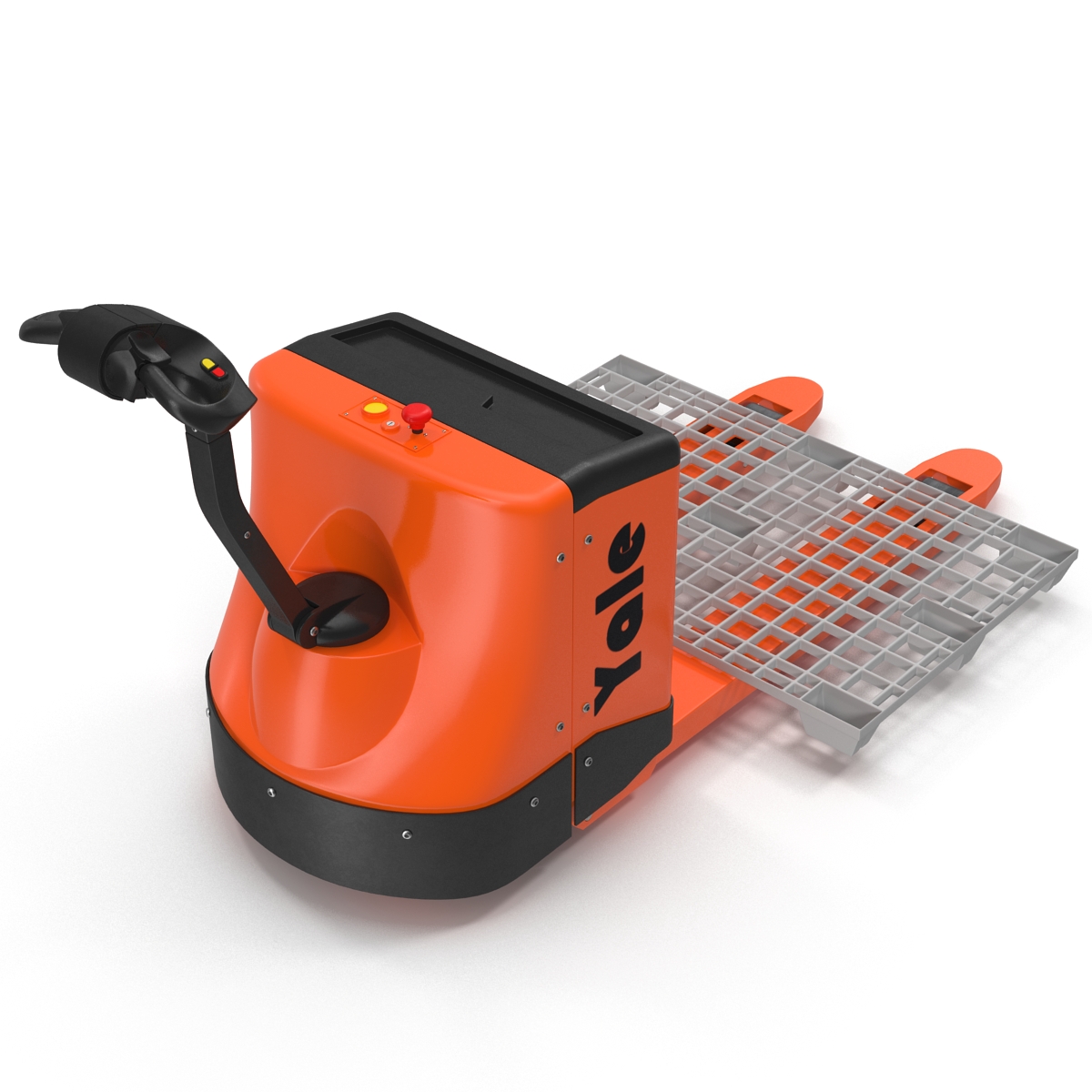 3D Powered Pallet Jack and Plastic Pallet model