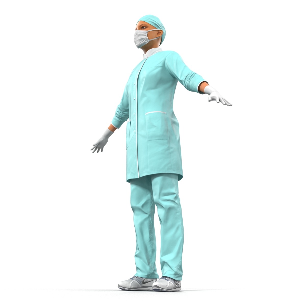 3D model Female Surgeon Mediterranean Rigged