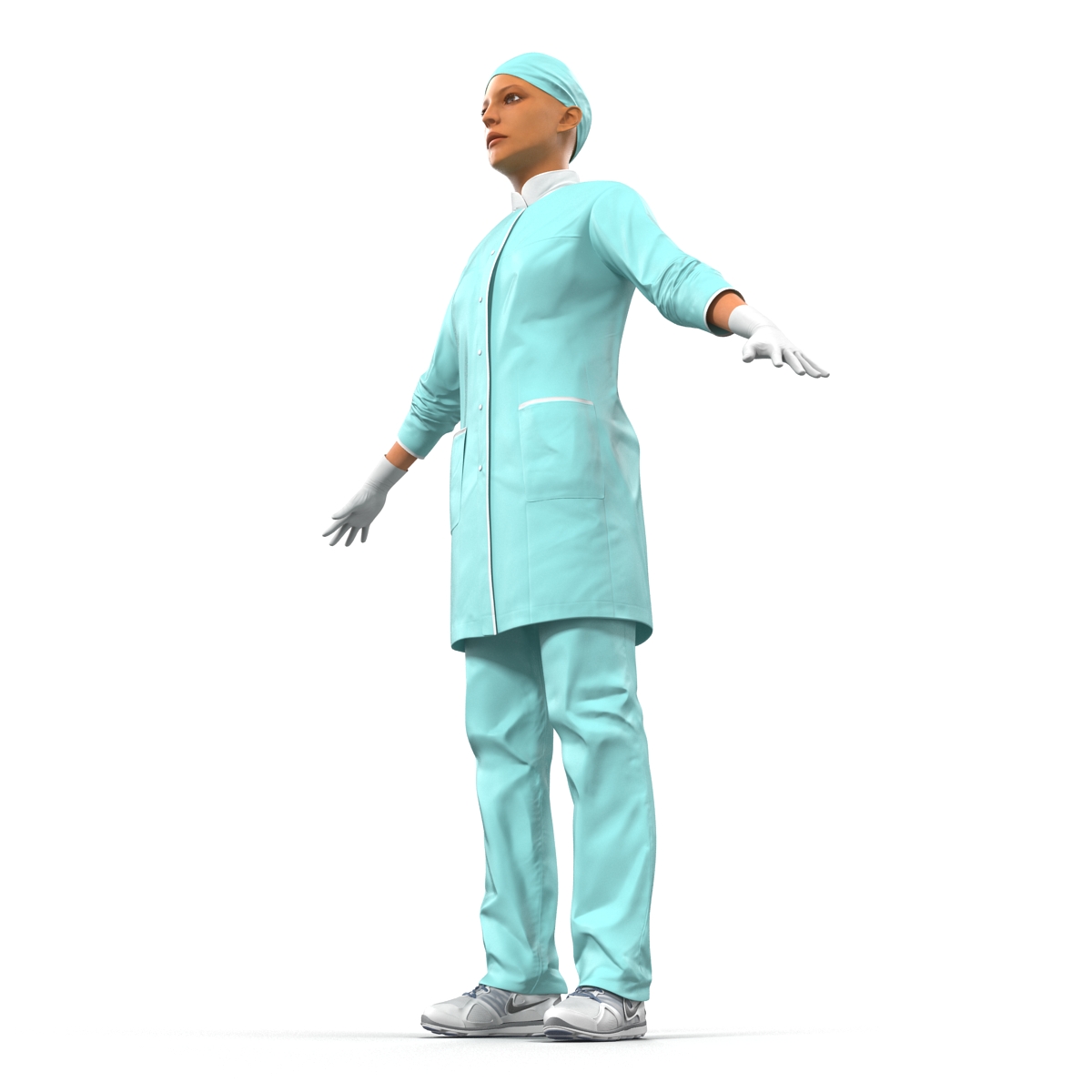 3D model Female Surgeon Mediterranean Rigged