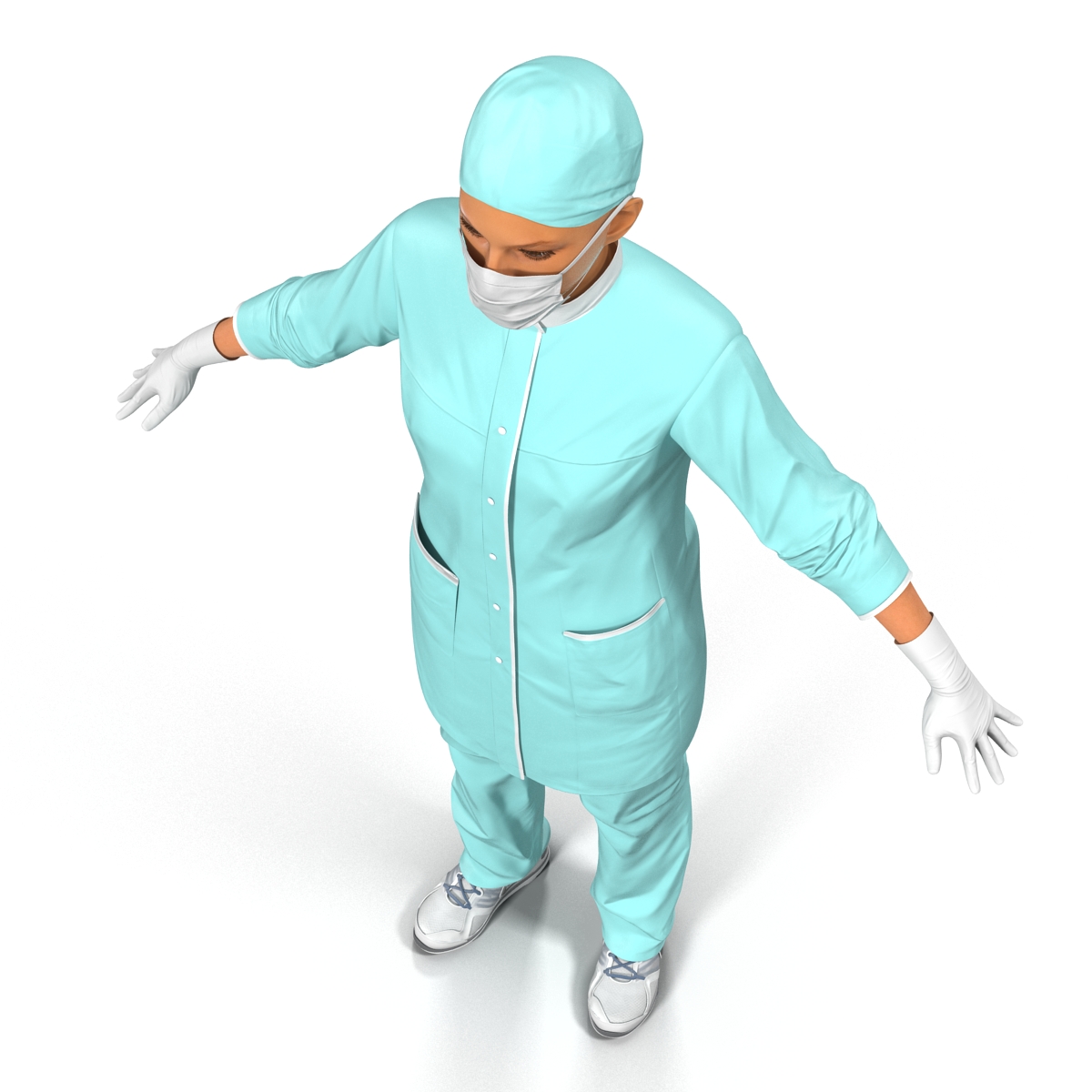 3D model Female Surgeon Mediterranean Rigged