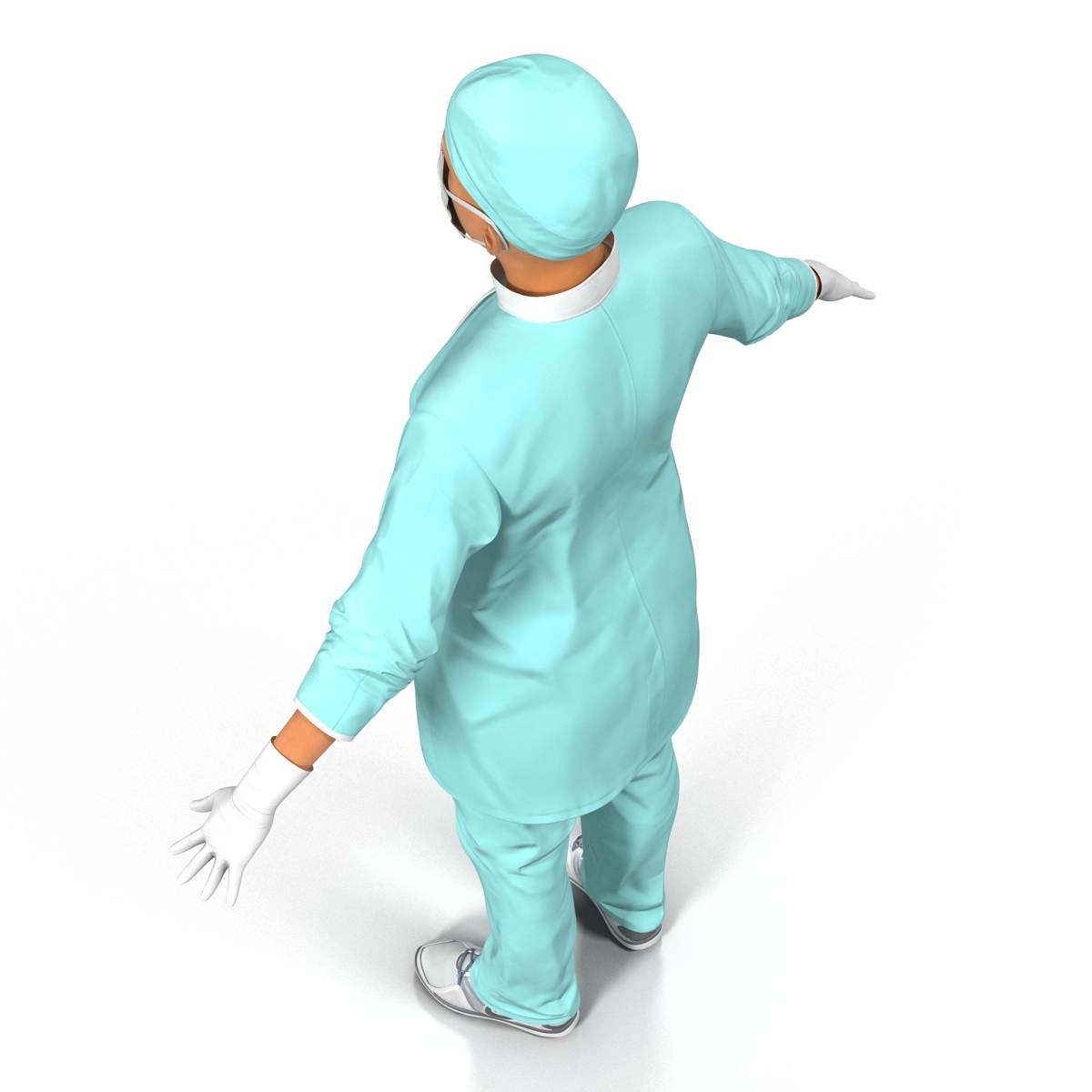 3D model Female Surgeon Mediterranean Rigged