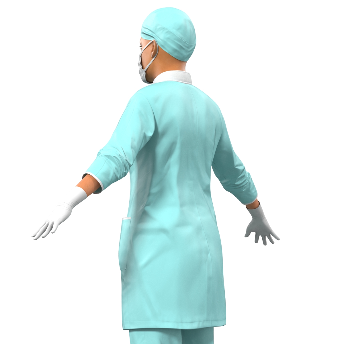 3D model Female Surgeon Mediterranean Rigged