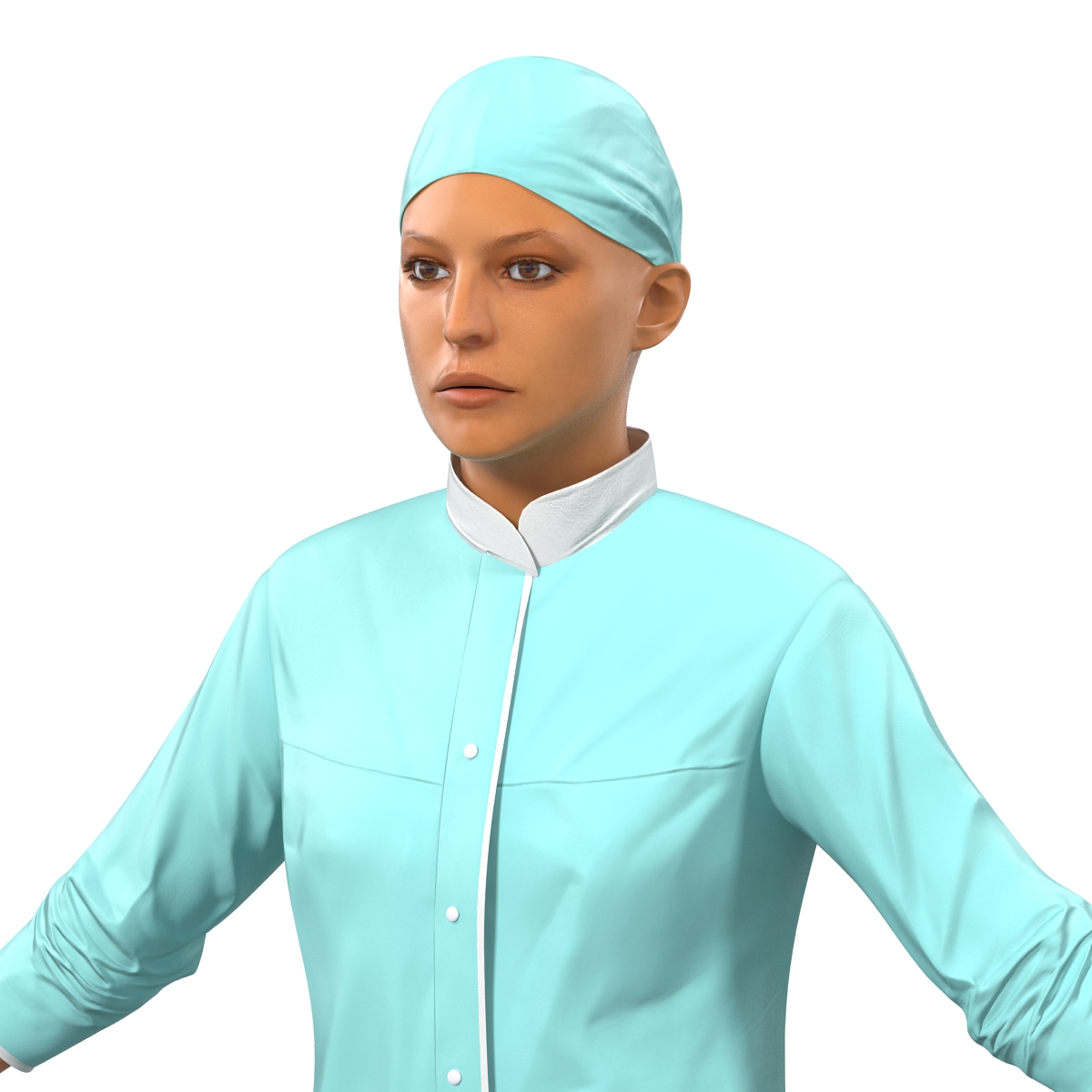 3D model Female Surgeon Mediterranean Rigged