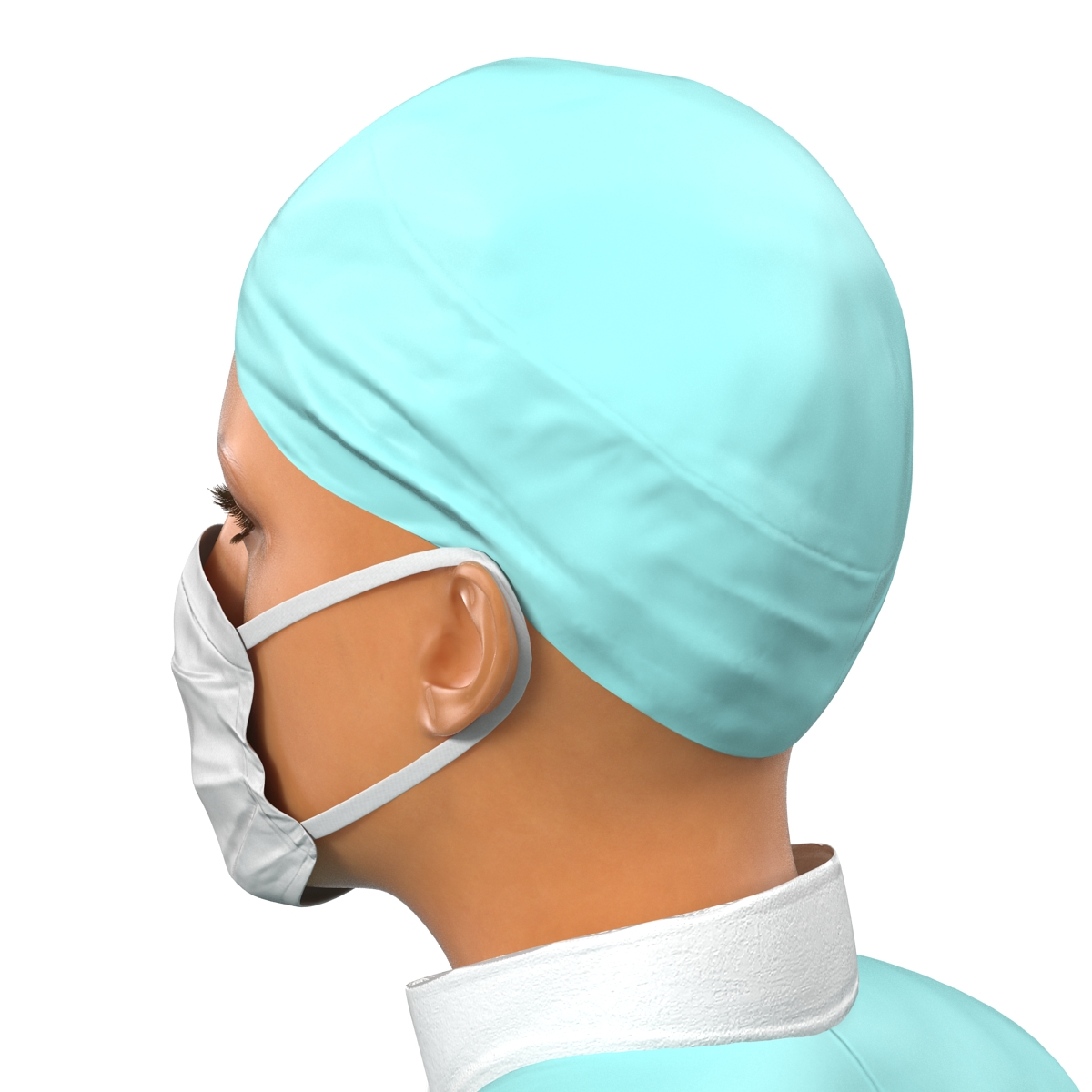 3D model Female Surgeon Mediterranean Rigged