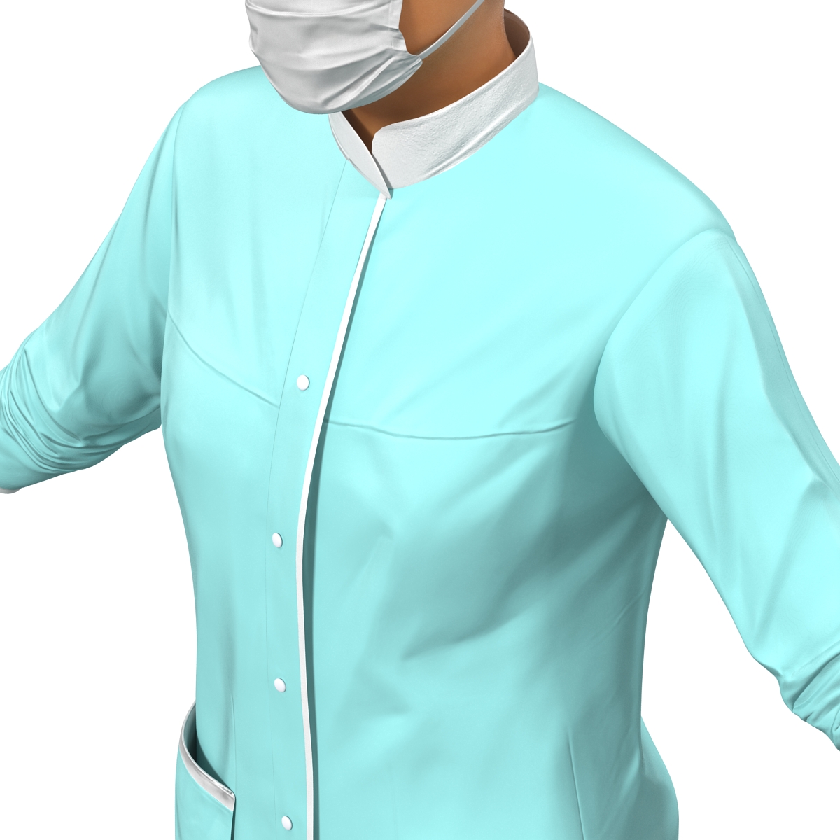 3D model Female Surgeon Mediterranean Rigged