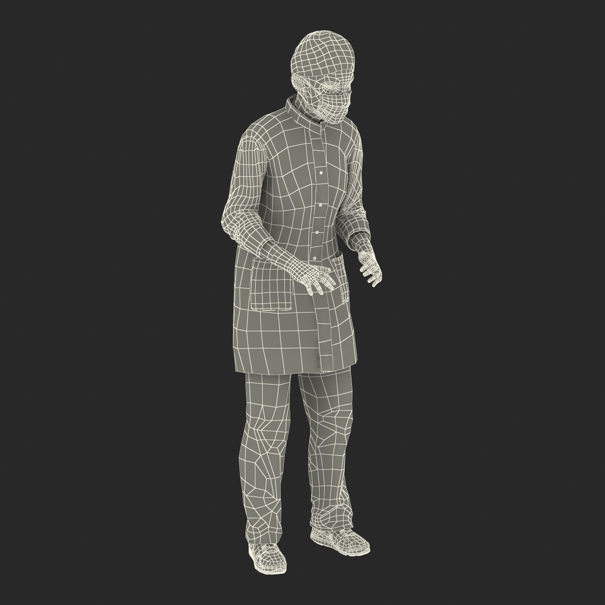 3D model Female Surgeon Mediterranean Rigged