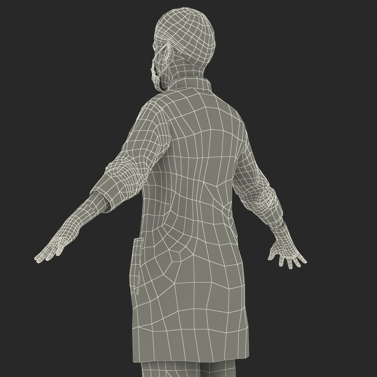 3D model Female Surgeon Mediterranean Rigged