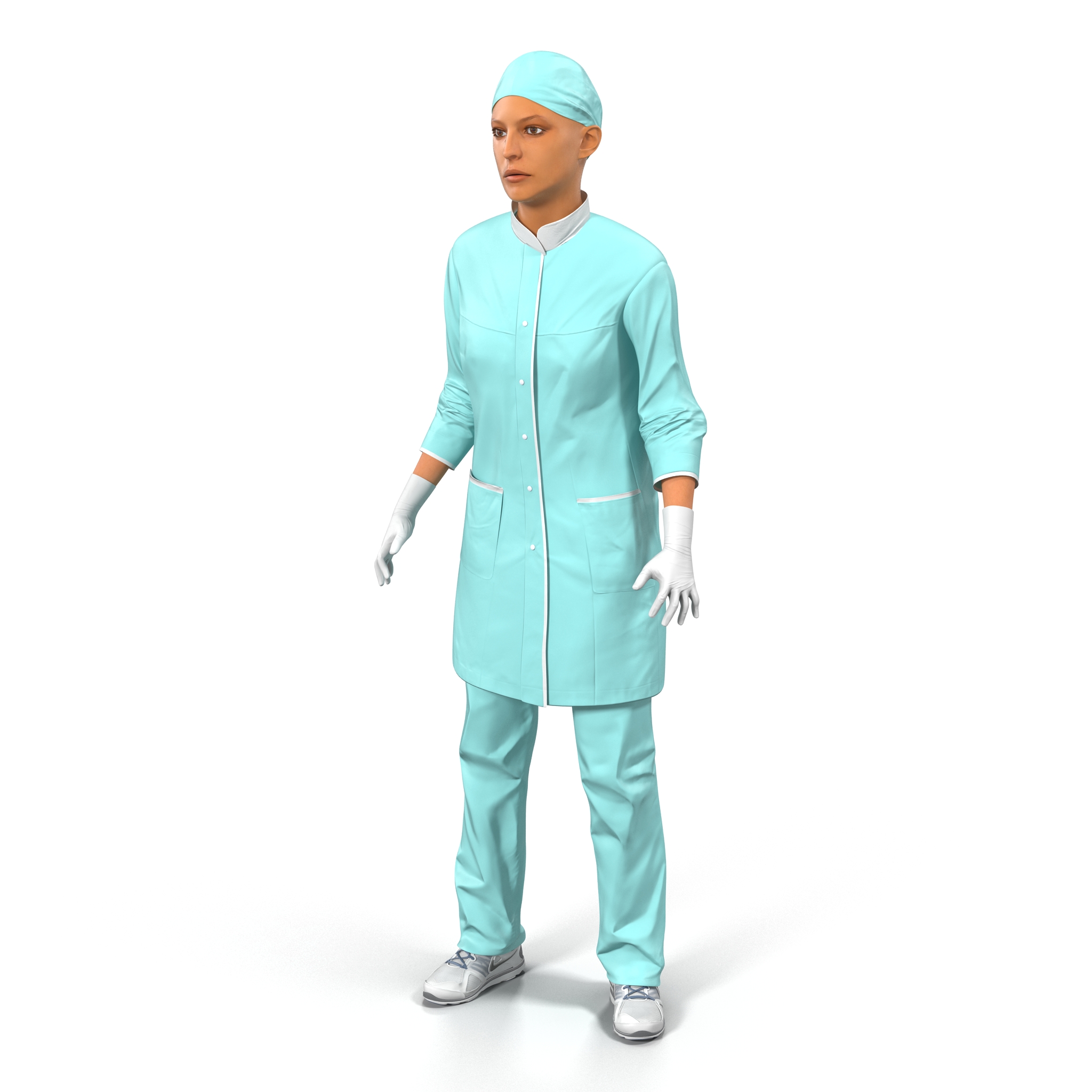 Female Surgeon Mediterranean Rigged 2 3D