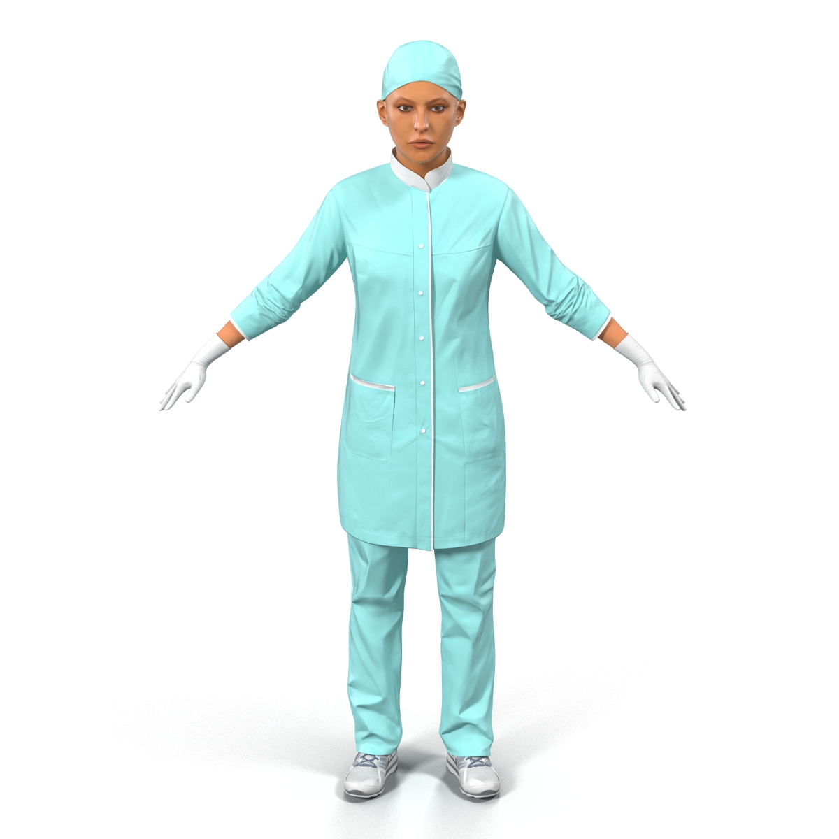 Female Surgeon Mediterranean Rigged 2 3D