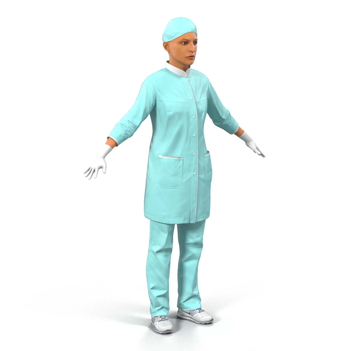 Female Surgeon Mediterranean Rigged 2 3D