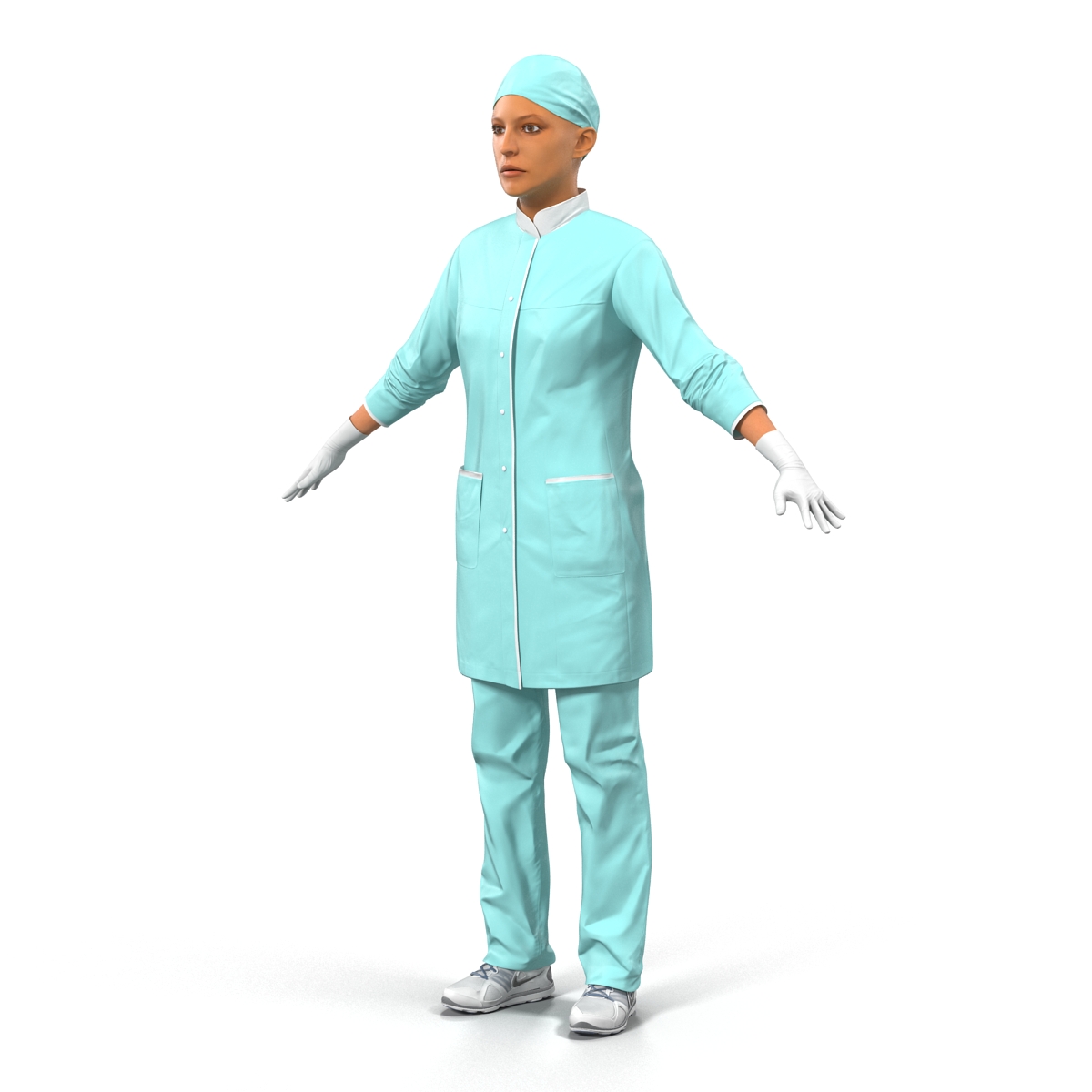 Female Surgeon Mediterranean Rigged 2 3D