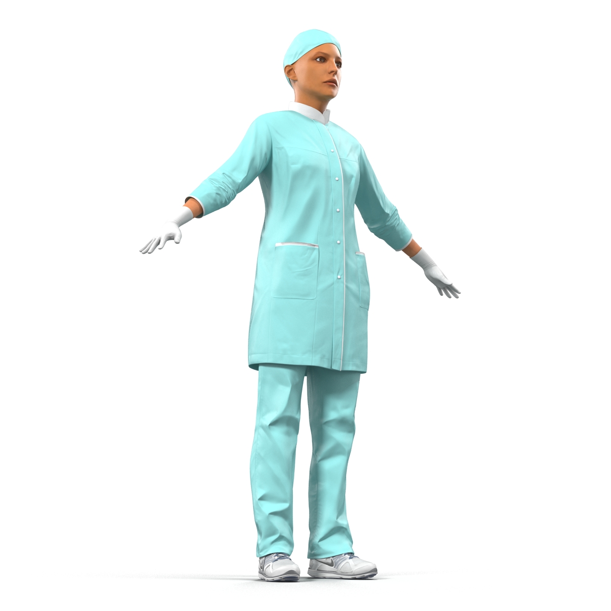 Female Surgeon Mediterranean Rigged 2 3D