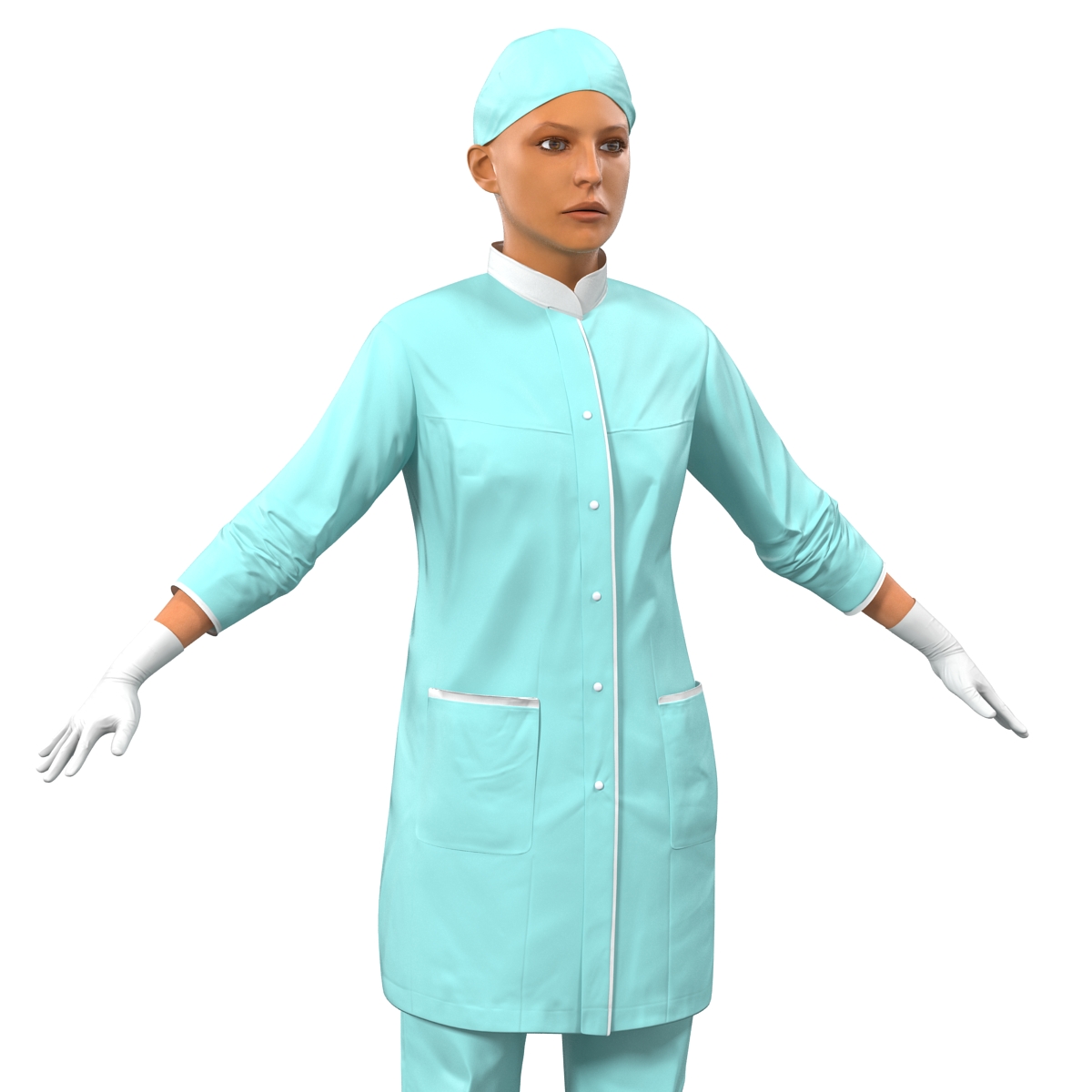 Female Surgeon Mediterranean Rigged 2 3D