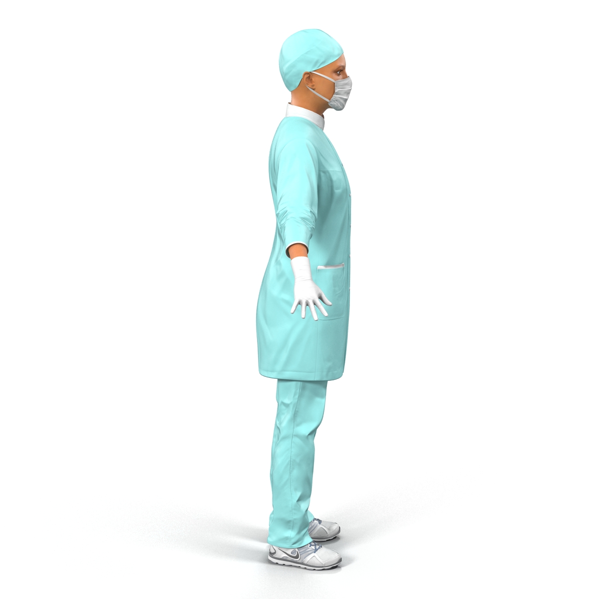 3D Female Surgeon Mediterranean model