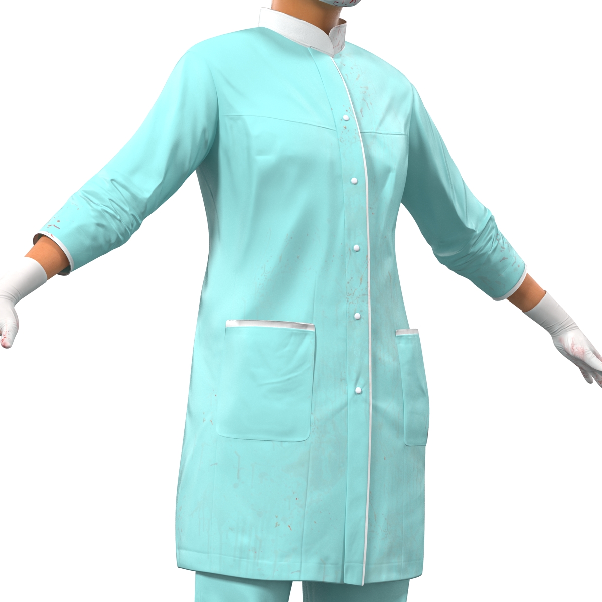 Female Surgeon Mediterranean with Blood 3D model