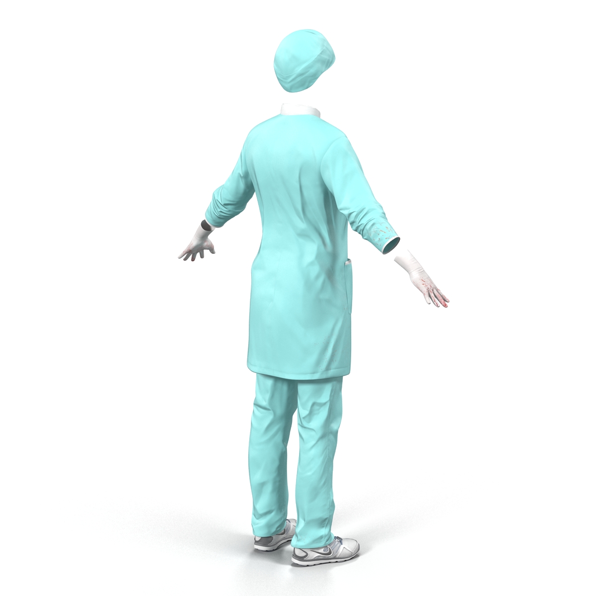 3D Female Surgeon Dress with Blood 2 model