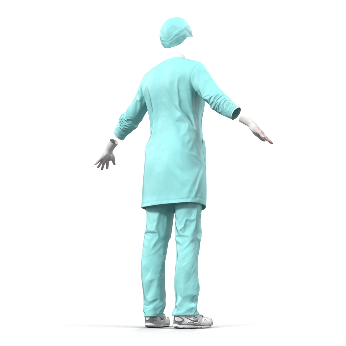 3D Female Surgeon Dress with Blood 2 model