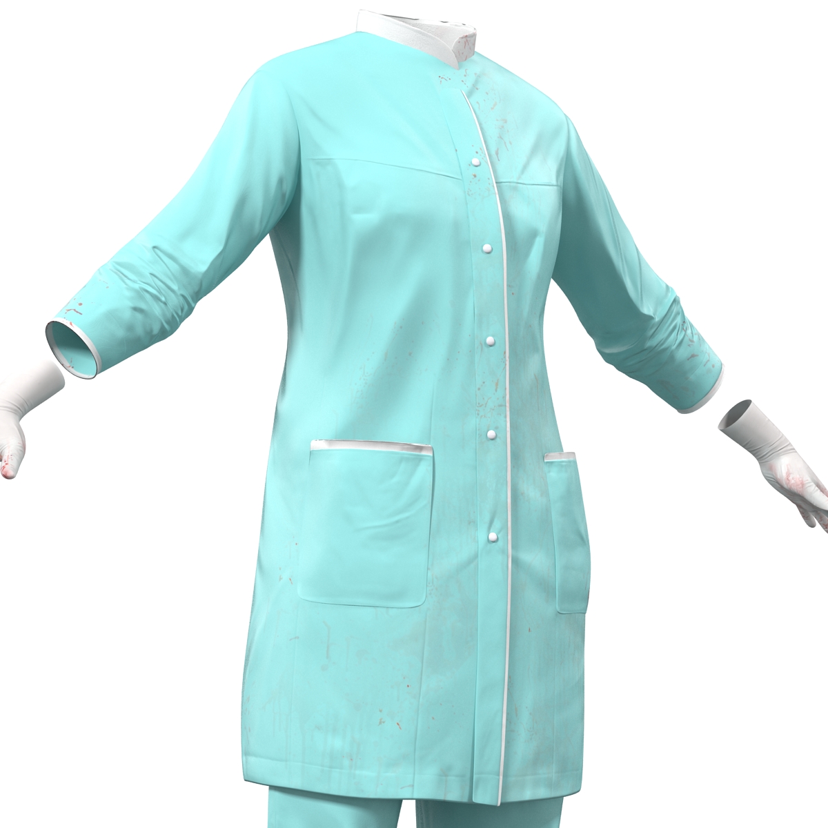 3D Female Surgeon Dress with Blood 2 model