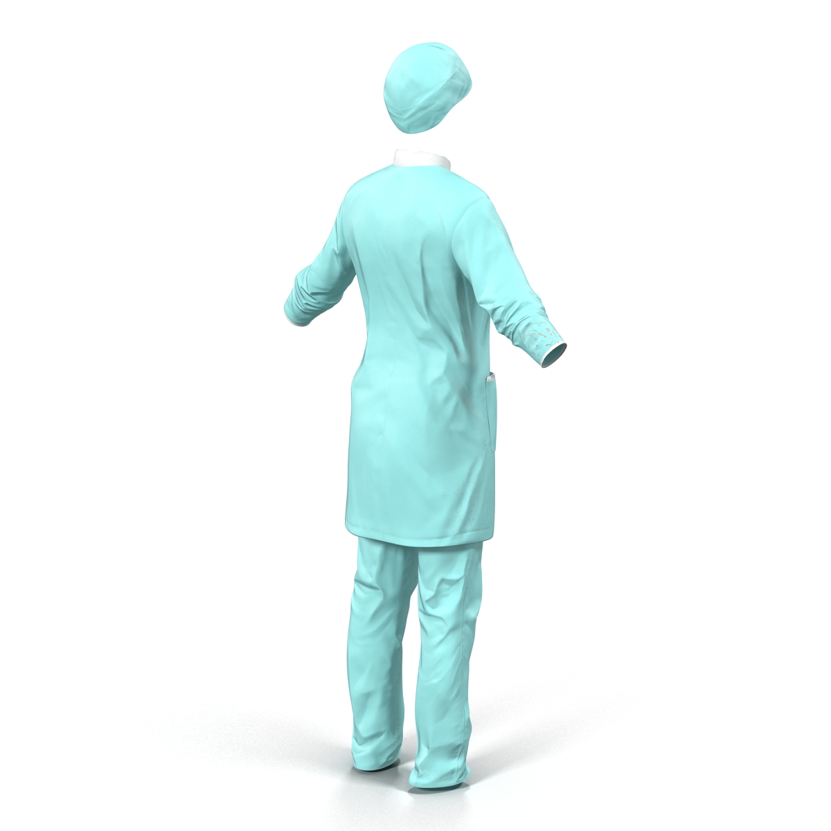 3D Female Surgeon Dress with Blood 3 model