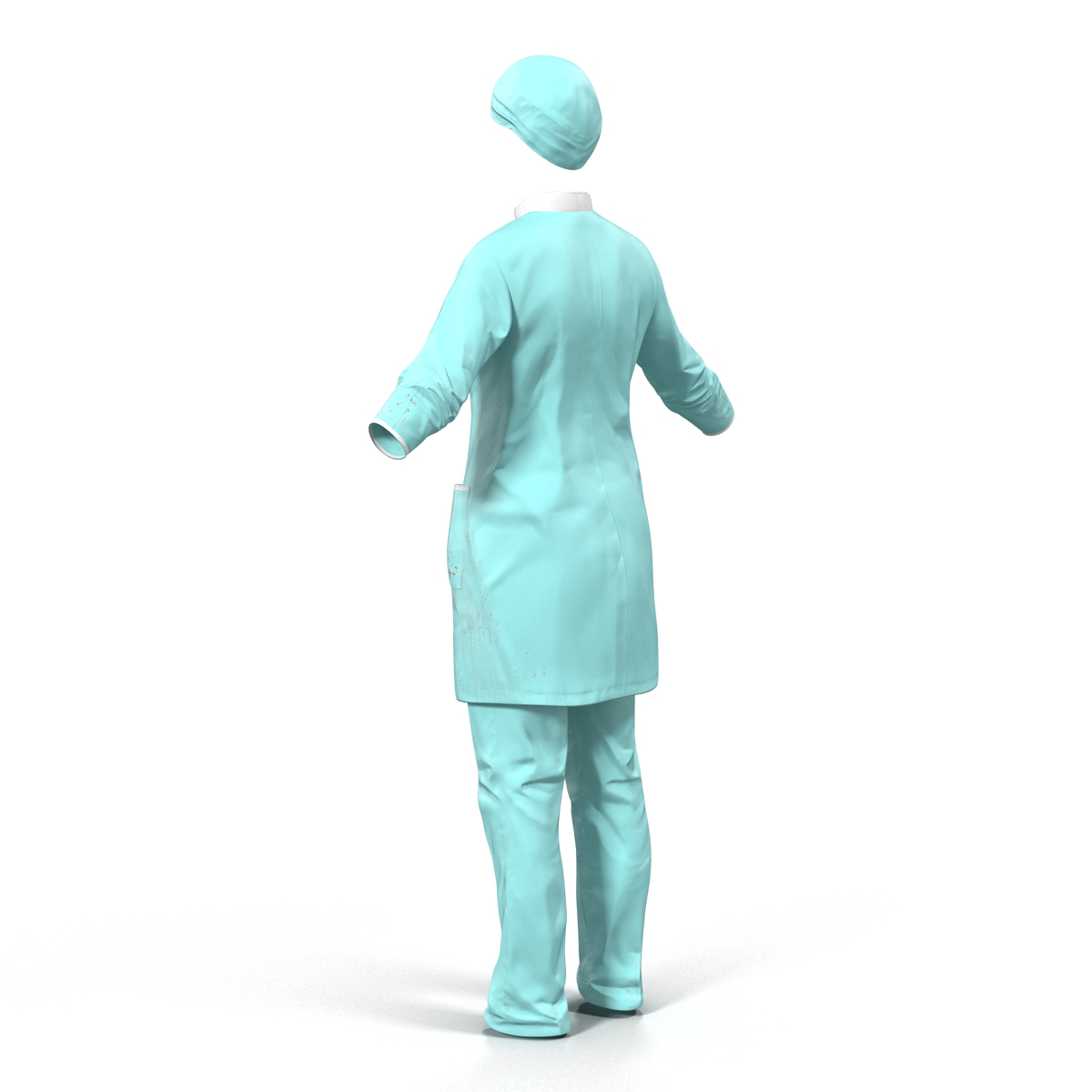 3D Female Surgeon Dress with Blood 3 model