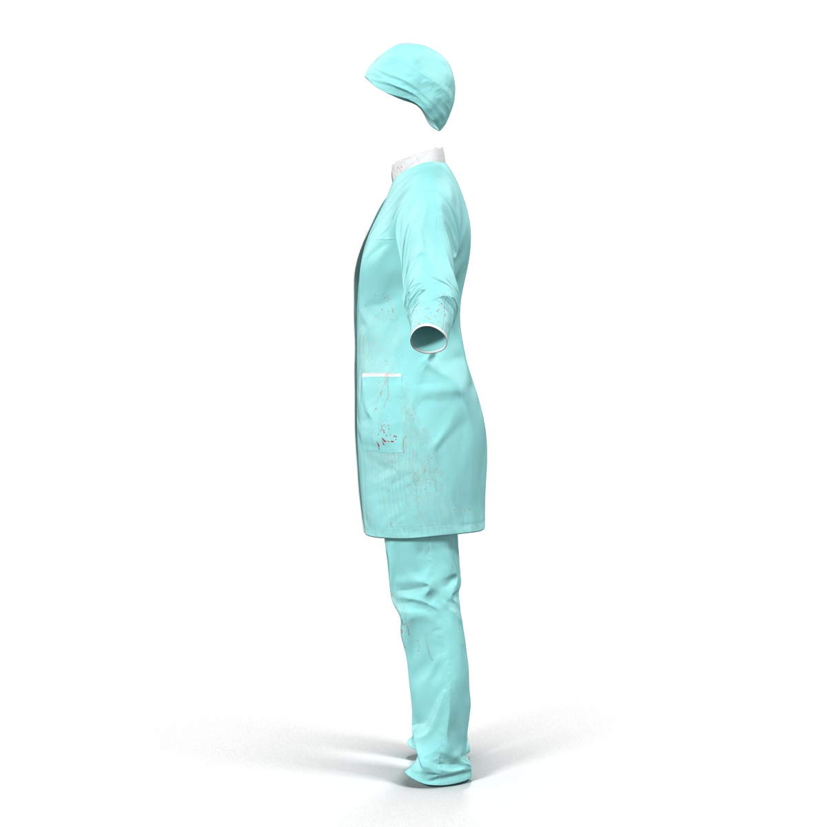 3D Female Surgeon Dress with Blood 3 model