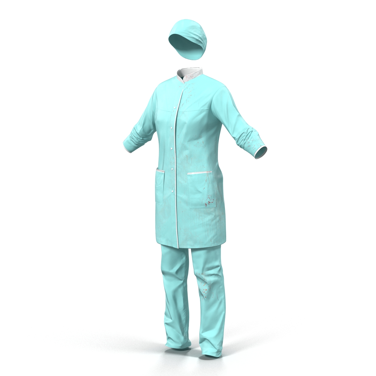 3D Female Surgeon Dress with Blood 3 model