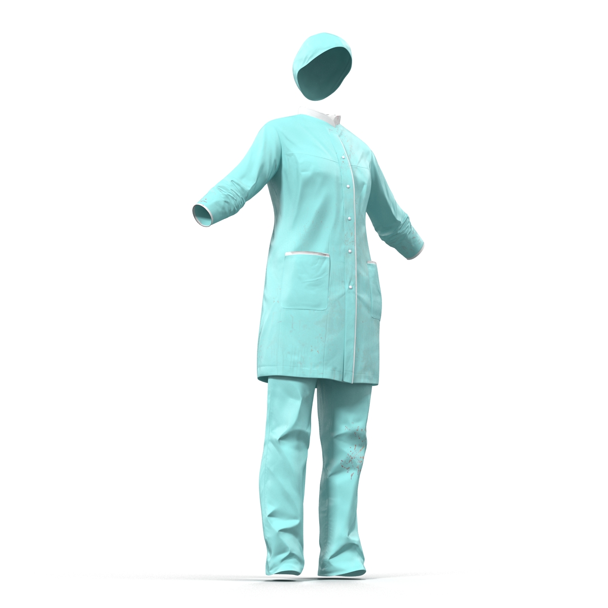 3D Female Surgeon Dress with Blood 3 model