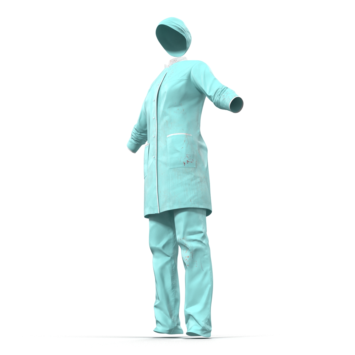 3D Female Surgeon Dress with Blood 3 model