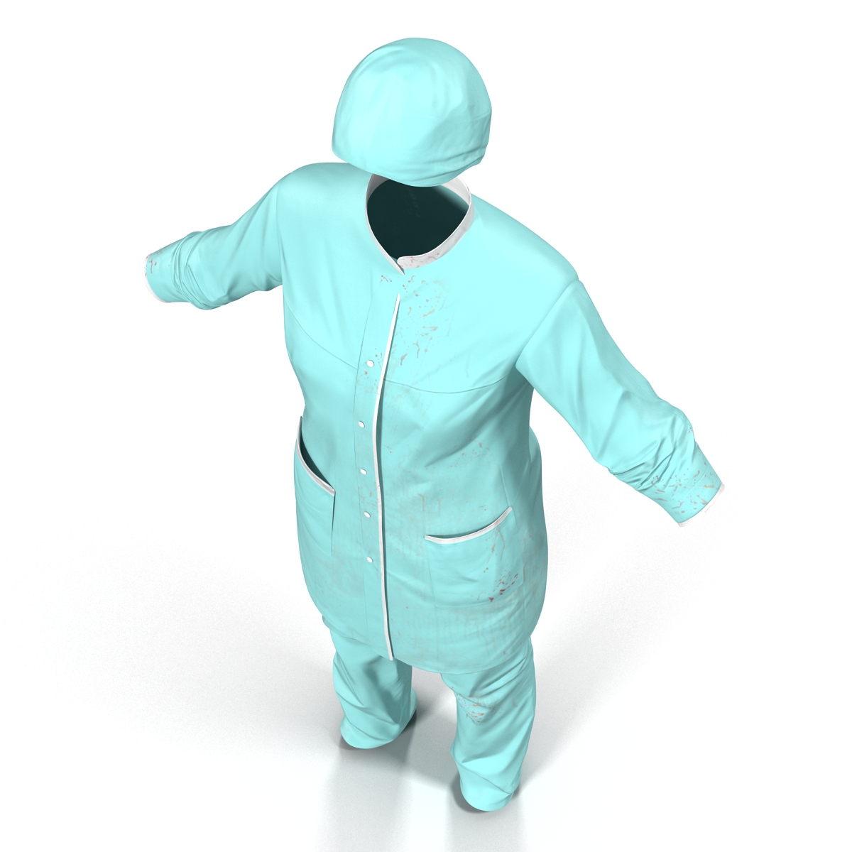 3D Female Surgeon Dress with Blood 3 model