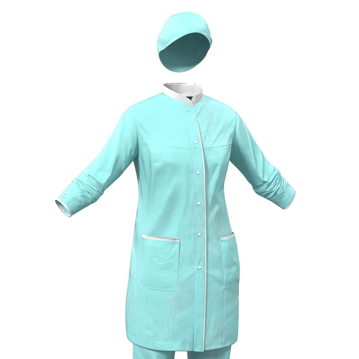 3D Female Surgeon Dress with Blood 3 model