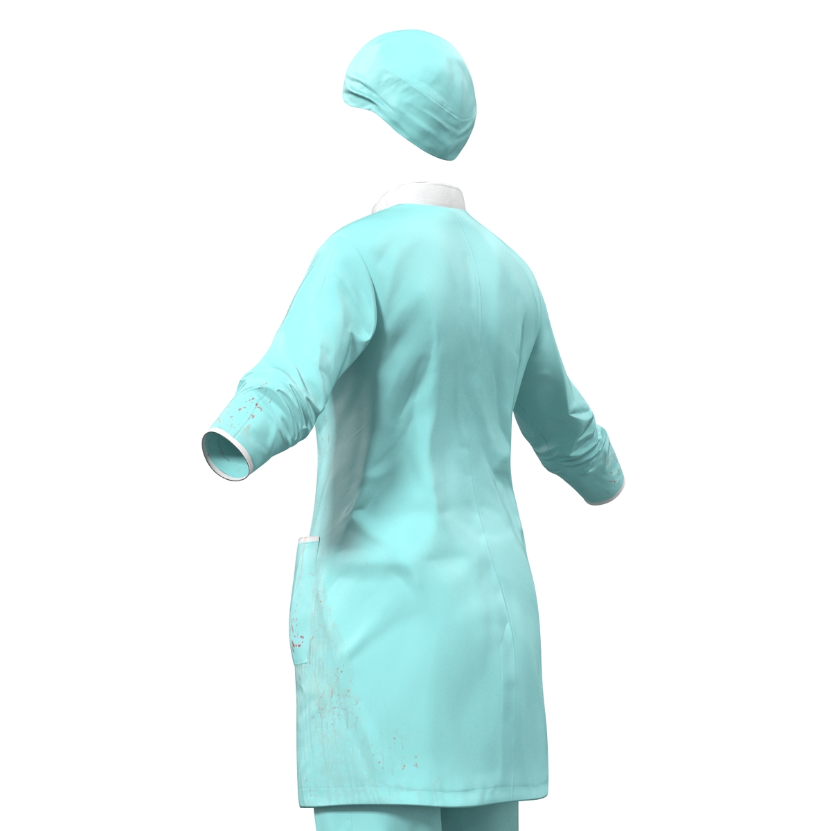 3D Female Surgeon Dress with Blood 3 model