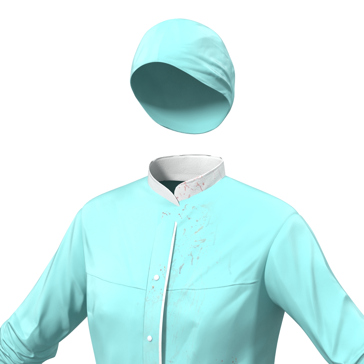 3D Female Surgeon Dress with Blood 3 model