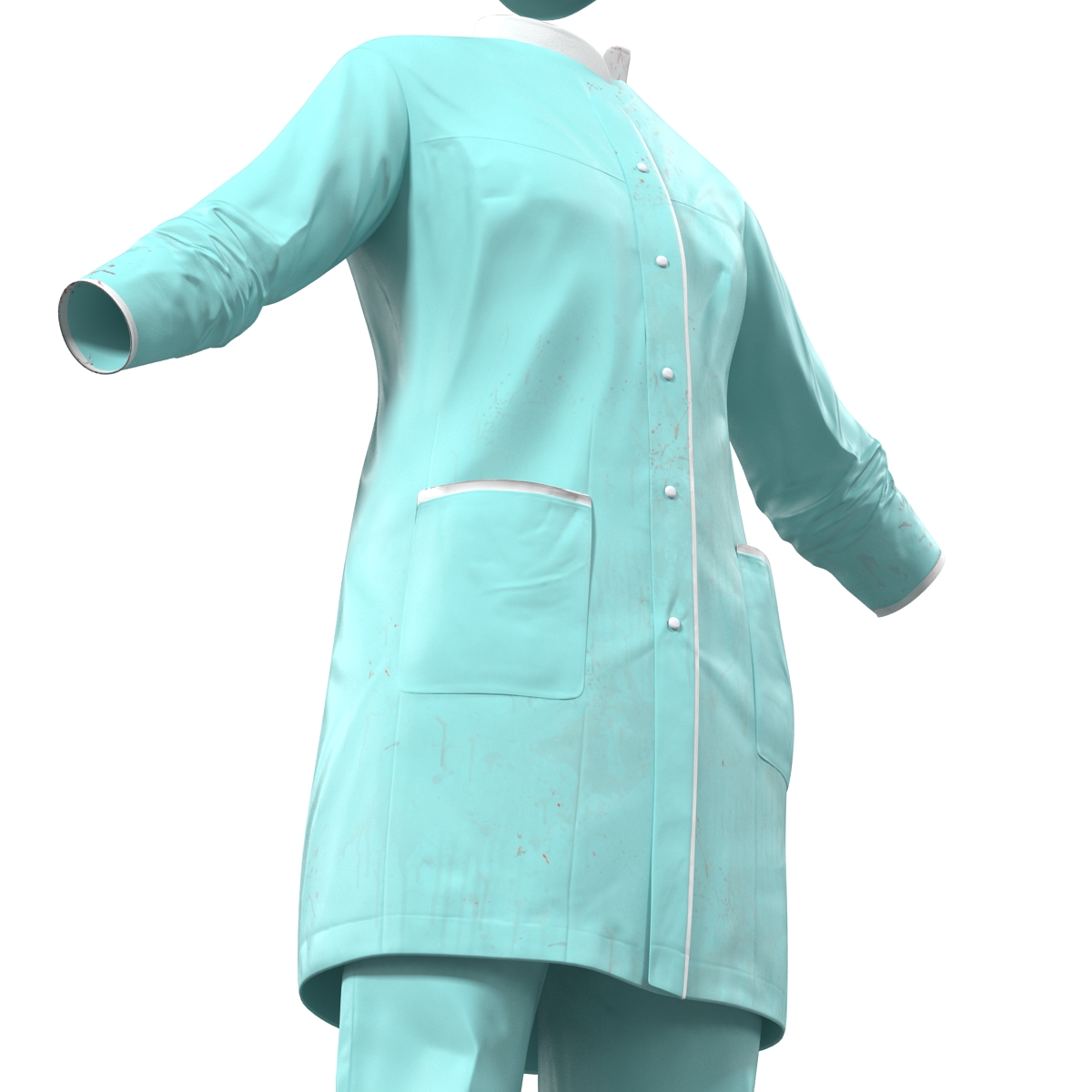 3D Female Surgeon Dress with Blood 3 model