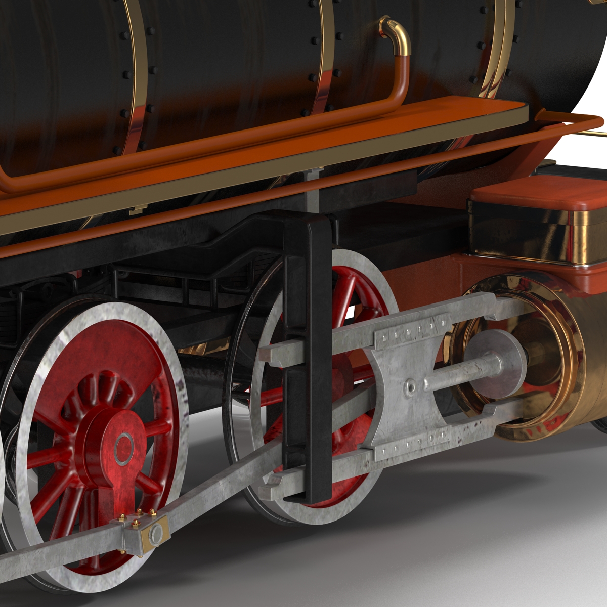 Steam Train with Wagon 2 3D model