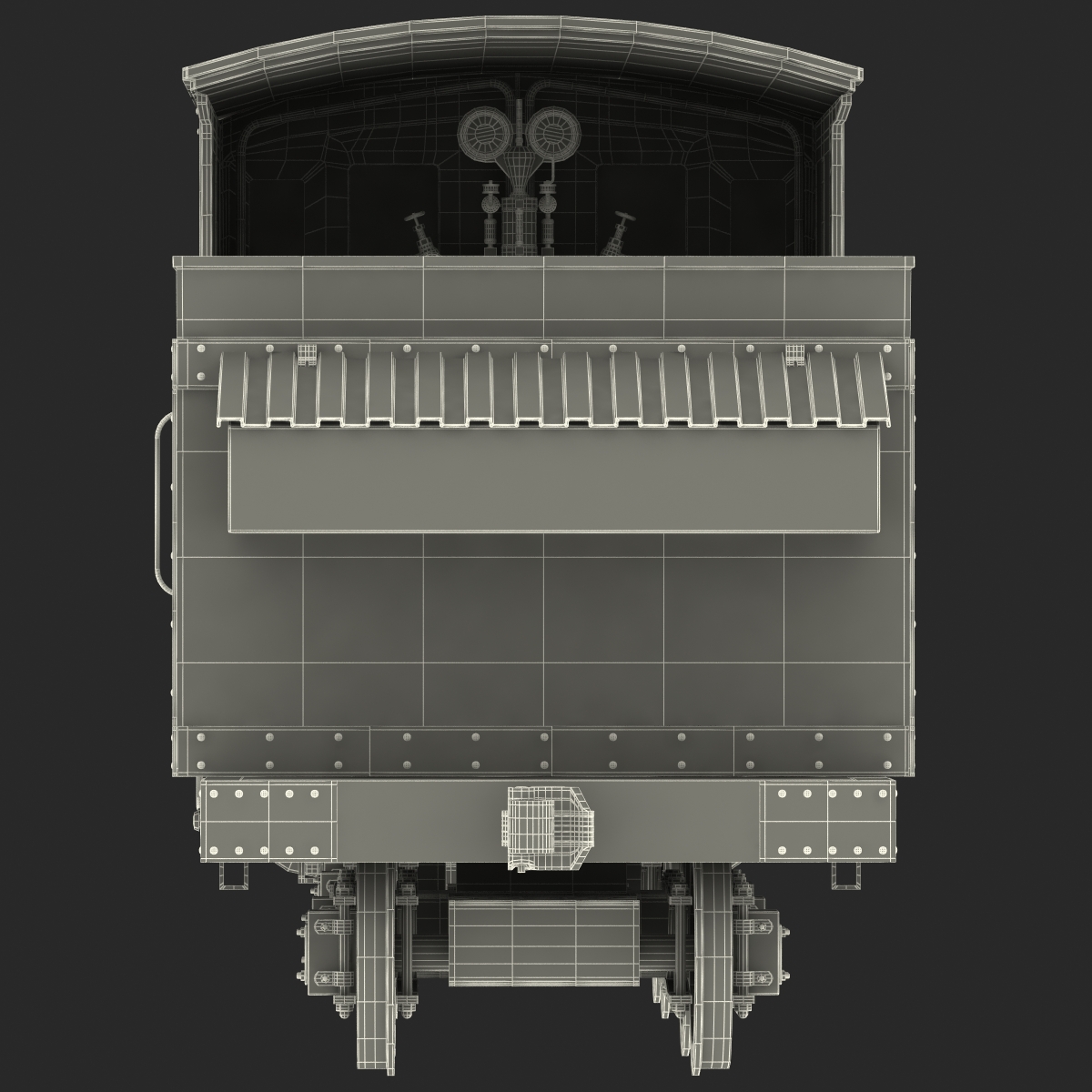 Steam Train with Wagon 2 3D model