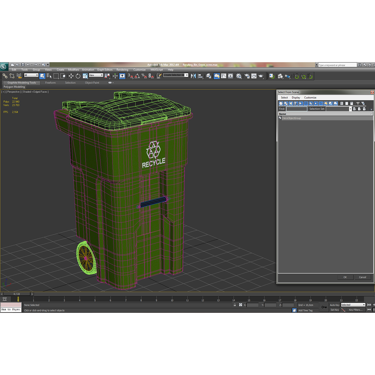 3D Recyling Bin Green model