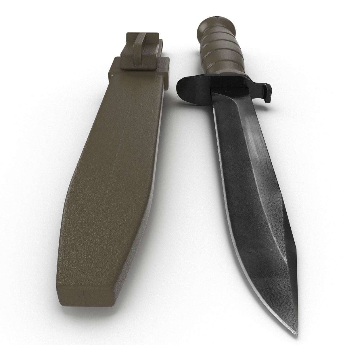 Military Field Knife Set 3D model