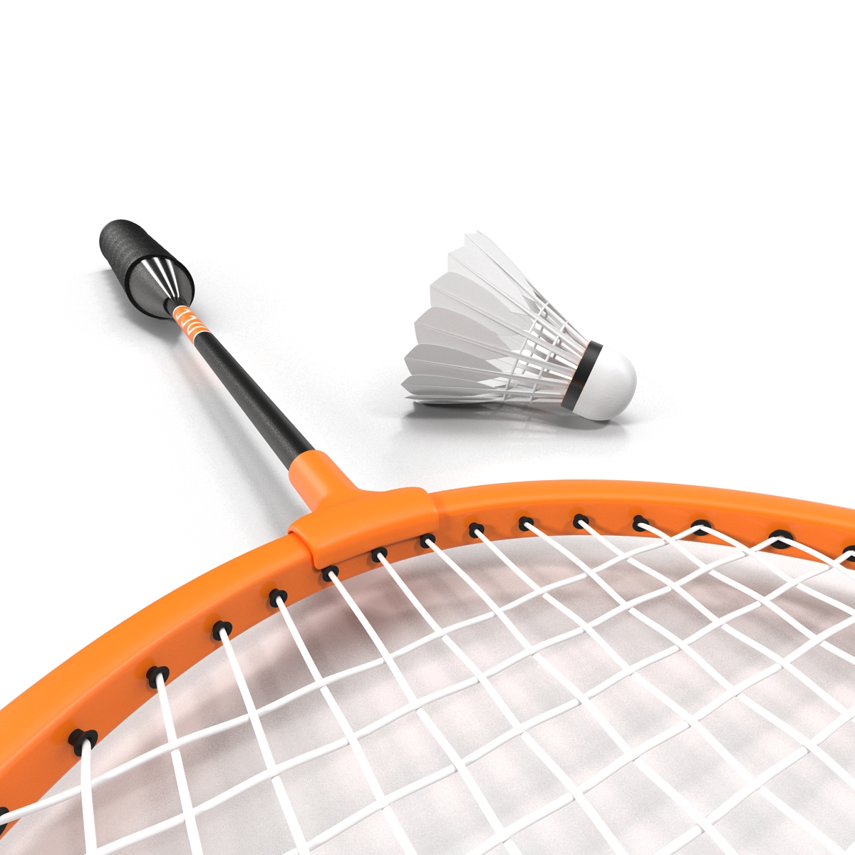 Badminton Racket and Shuttlecock 3D