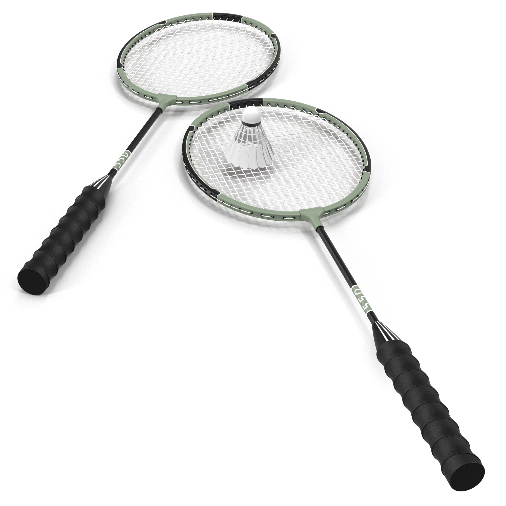 Badminton Racket and Shuttlecock 2 3D model