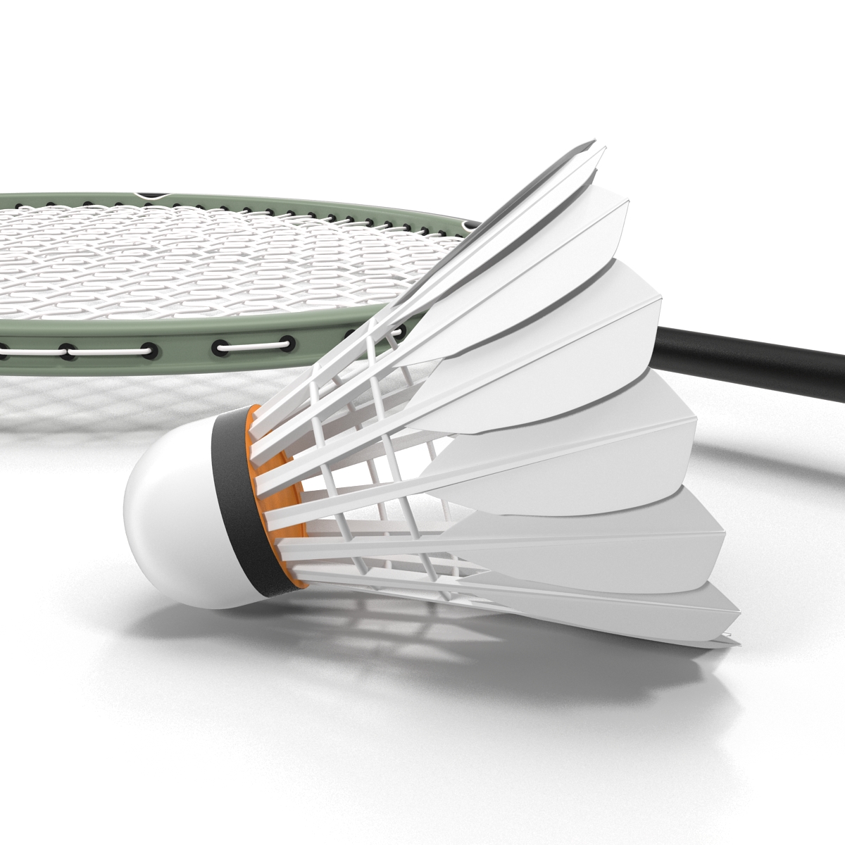 Badminton Racket and Shuttlecock 2 3D model