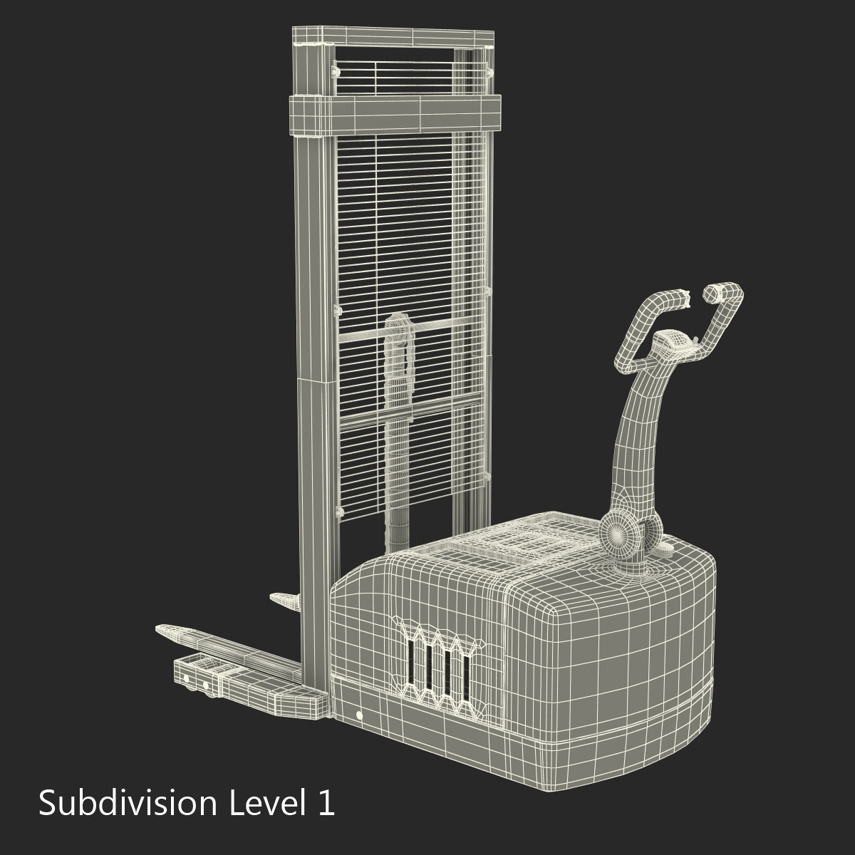 Electric Walkie Stacker Rigged Yellow 3D