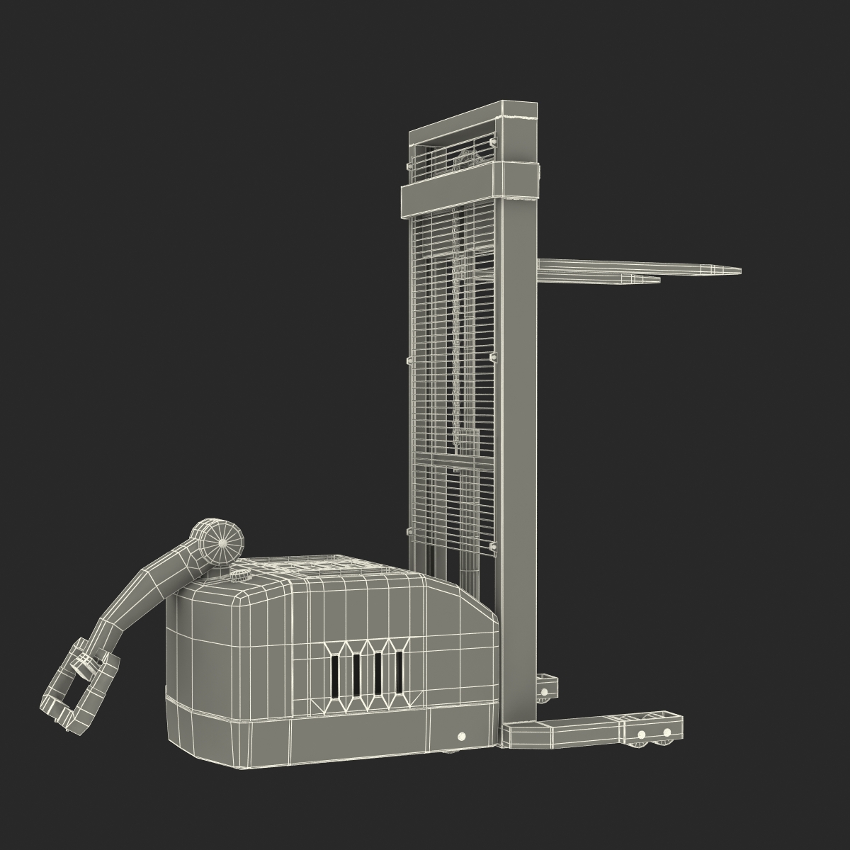 Electric Walkie Stacker Rigged Yellow 3D