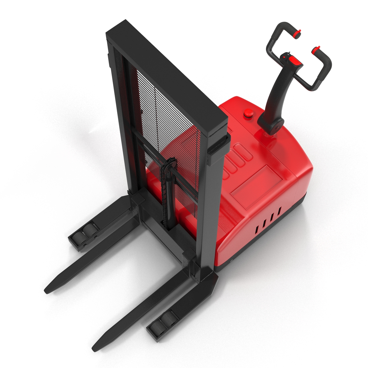 Electric Walkie Stacker Rigged Red 3D model