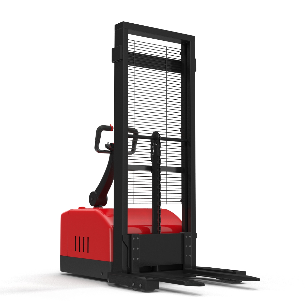 Electric Walkie Stacker Rigged Red 3D model