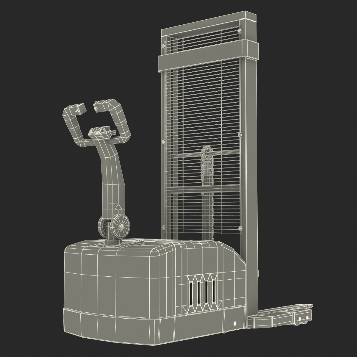 Electric Walkie Stacker Rigged Red 3D model