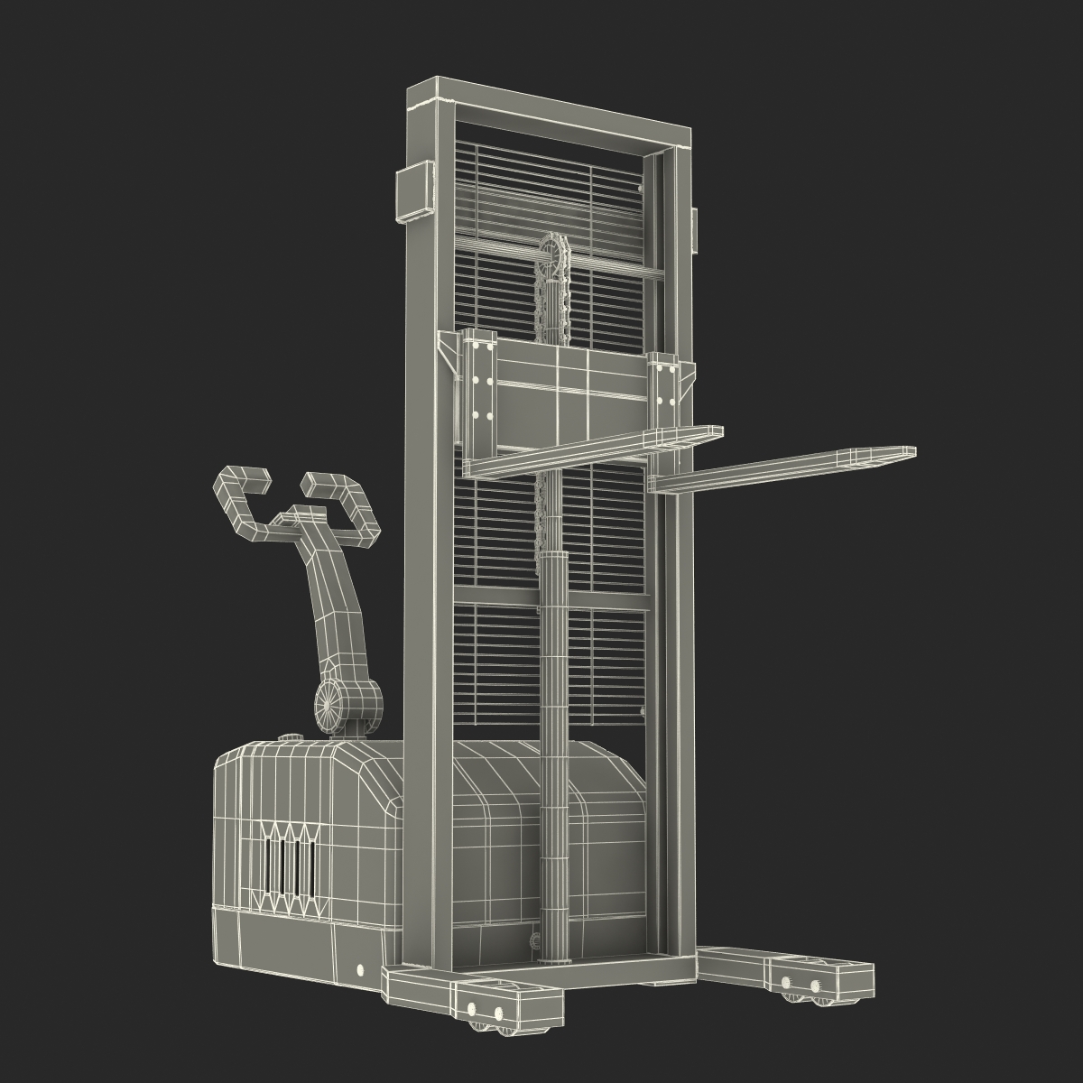 Electric Walkie Stacker Rigged Red 3D model